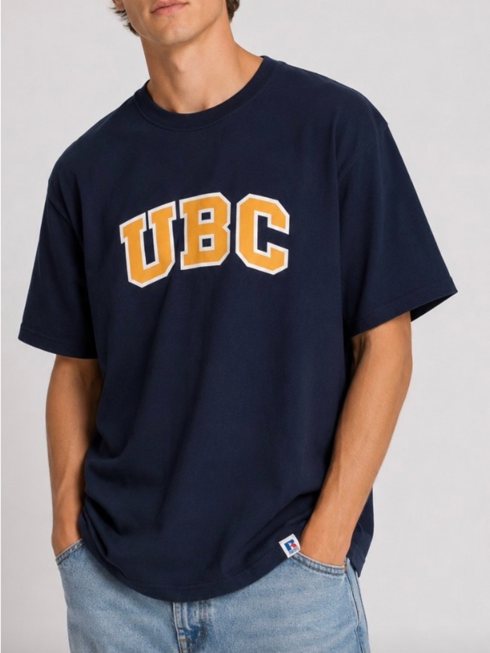 University of British Columbia UBC Logo Navy Tee with Gold Lettering Size XXL